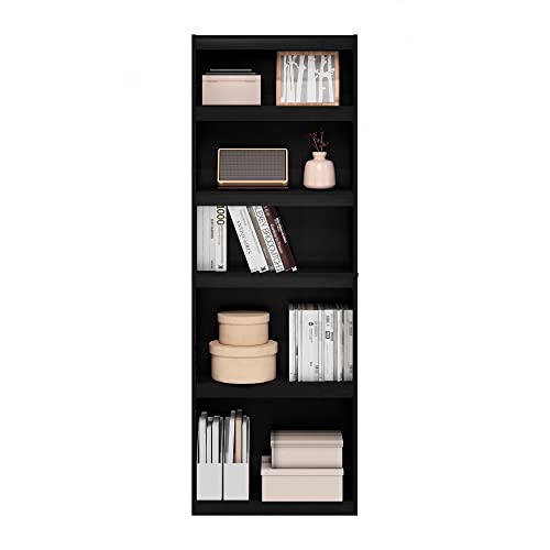 Furinno Jaya Enhanced Home 5-Tier Shelf Bookcase, Blackwood - color: Blackwood, size: 5-Tier, Adjustable Shelves