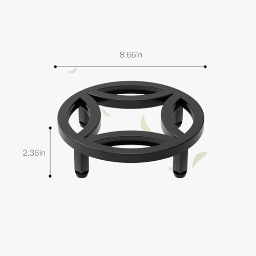 Zhongma 2 Pack 8.7" Fully Assembled Sturdy Potted Plant Stand Flower Pot Holder Heavy Duty Construction, Low Plant Stand for Home Indoor and Outdoor, Sturdy plant riser and saucer without Installation Required - size: 2 Pack 8.7" Metal Plant Stand