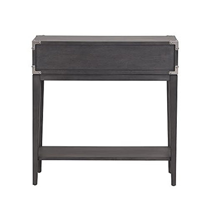 Leick Home 24032 Beckett One Drawer Hall Stand with Shelf for Living Room, Hallway, Entryway, Anthracite/Pewter - color: Anthracite