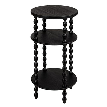 Creative Co-Op Bobbin Leg Round Wood Accent Table, Black - color: Black, size: 15.75"L x 15.75"W x 29.5"H