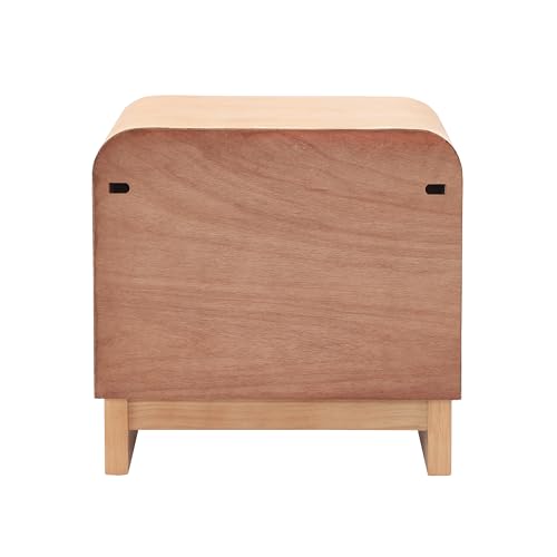 Christopher Knight Home Louisa Modern Nightstand with Open Shelf & Drawer, Wooden Small Night Stand, Bedside Table/End Table for Bedroom/Living Room, Storage Cabinet with Curved Design, Natural