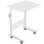 Side Table, 23.6in Adjustable Laptop Stand Portable Cart Tray Bedside Computer Table, Sofa Side Bed Table with Wheels, White - color: White, size: 23.6 inches