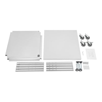 24"x24"x35" 3-Tier Industrial Work Table, Heavy Duty Stainless Steel Workstation with Adjustable Shelves, 470 lbs Top Load, 4 Swivel Casters and Leveling Feet for Restaurant or Home Use - size: 24x24x35 Inches