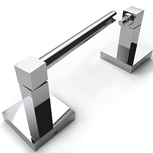 RUACQ Chrome Toilet Paper Holder Wall Mount for Bathroom | Dual-Post Pivoting Tissue Roll Holder with Square Base, Rustproof 304 Stainless Steel, Screw-in, for Hotel Apartments, Modern - color: Chrome, size: Square