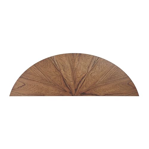Martin Svensson Home LAX Mid Century Wood Sofa Console Table, Nutmeg Brown | Retro Modern, Half-Moon Table with Lower Shelf, for Living Room or Entryway - color: Warm Nutmeg Brown