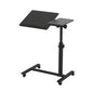 TigerDad Overbed Bedside Desk Mobile Rolling Laptop Stand Tilting Overbed Table with Wheels Height Adjustable Tray Table for Laptop Bed Sofa Side Table, Home & Hospital Use (Black) - color: Black