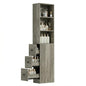 ARTETHYS Tall Slim Bathroom Storage Cabinet with 3 Adjustable Shelves Gray | Slim Free Standing Space Saver Organizer for Living Room Kitchen, 3 Drawers - color: Grey