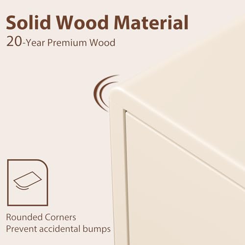 Tall Nightstand White Night Stand with 3 Drawers Mid Century Modern Nightstand with Storage,Solid Wood Night Stand,Small Bedside Table for Bedroom,Living Room,Office,White Bedside Table - color: White, style: 3 drawers