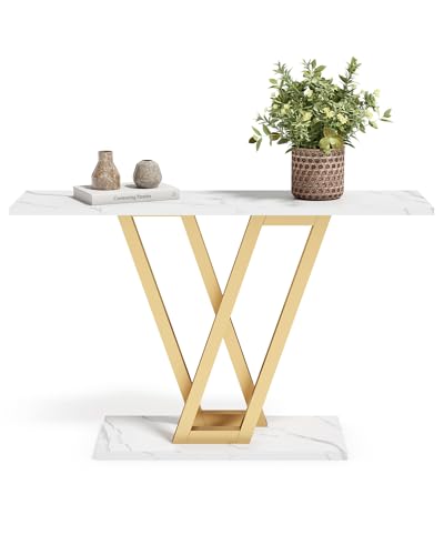 LITTLE TREE Console Table Hallway Table for Entryway 43 Inch Sofa Table Entryway Tables for Living Room, White & Gold - color: White & Gold