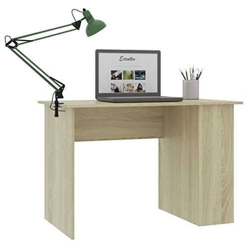 Sonoma Oak Computer Desk with Spacious Work Surface 43.3 x 23.6 Inches, Modern Water Resistant Design for Home Office Storage and Study, Easy to Clean Neutral Finish Desk - color: Sonoma Oak