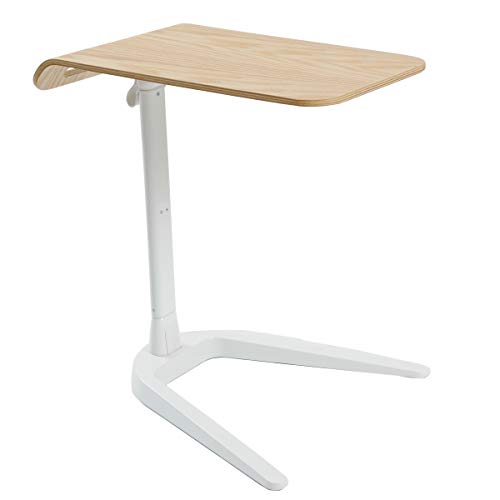 Cozy Space Swivel TV Tray Tables and Easy Storage, Adjustable, Portable Folding with Wood and Metal, White - color: White