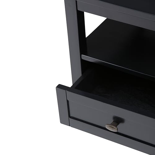 SIMPLIHOME Warm Shaker Solid Wood 20 inch Wide Transitional-Style End Tables in Black for the Living Room and Bedroom (Set of 2) - color: Black, size: 20 inch, style: End Table (Set of 2)