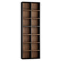 FOTOSOK 71'' Tall Bookshelf with 14 Cubes, 7 Tier Double Wide Wood Bookshelf with 6 Adjustable Shelves, 19.6" Narrow Bookcase DVD/CD Media Storage, Space Saving Display Shelf Cabinet, Black/Brown - color: Black/Brown