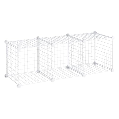 Rubbermaid 3 Piece Storage Wire Stackable Cube Set Easy Assemble White for Closet/Bookshelf/Toys Multi-Use Home Organizer - style: Storage Cubes