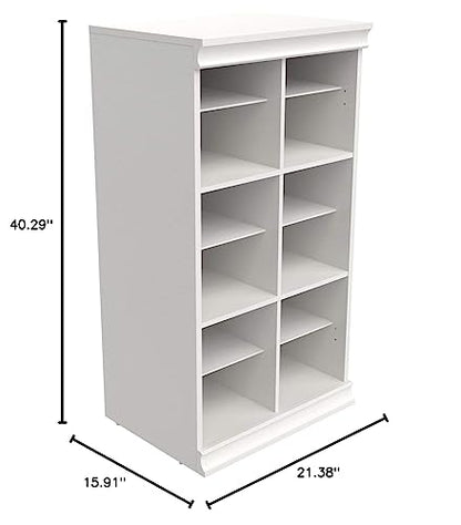 ClosetMaid Modular Storage Shelf Unit with 12 Adjustable Shelves & Dividers, White - color: White