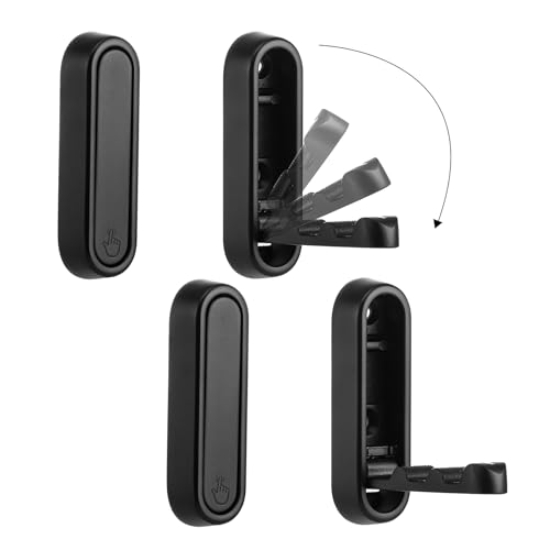 Foldable Wall Hook, Black, 4 Pack, Screw Mounted, Heavy Duty Coat Hooks | 90° Foldable Design, Wall Mounted, Zinc Alloy, Flip-Down Design, Includes Screws And Anchors, For Bedroom, Entryway, Closet - color: Black, size: 4 Pcs