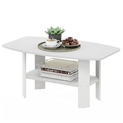 Furinno Simple Design, Coffee Table, White - color: White, size: Coffee Table