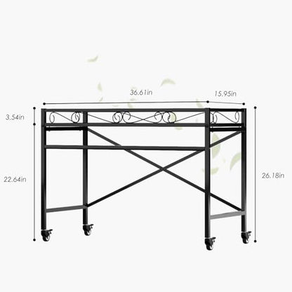 Zhongma Window Height Sturdy Metal Plant Stand with Wheels, 36.6 x 16 x 26.2 in High, Heavy Duty Succulent Shelf for Home Indoor and Outdoor, 220 LBS Capacity & Heavy Duty Construction - color: 1 Tier 36.6 x 16 x 26.2 Inch High