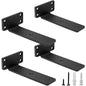 HITOMEN Heavy Duty Floating Shelf Brackets, 6-Inch (1/5'' Thick) Hidden Shelves Hardware, Iron L Brackets, Rustic Industrial Black Metal Wall Shelving Supports, 4 Pack - size: 6 Inch, style: 4 Pack