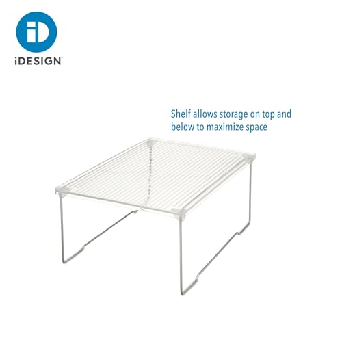 iDesign Recycled Plastic Stackable Bathroom Shelf Riser – Clear