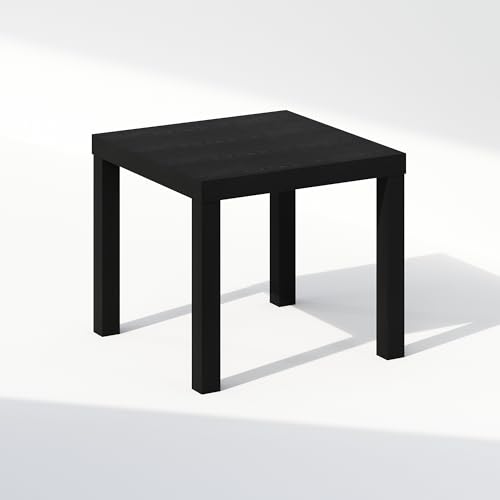 Furinno Classic Modern Coffee Table, Printer Stand, Black | 1.8" Triple Thick Square Tabletop, Side Table with 4 Legs, for Living Room, Bedroom, Home Office - color: Black, size: Square