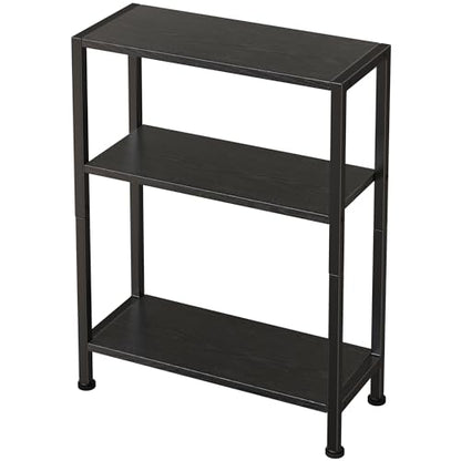 3-Tier Side Table, Small EndTable, Sofa SideTable for Narrow Spaces, Slim EndTable, NightstandTable, Skinny Bedside Table, for Living Room, Bedroom, Office, Black - color: Black