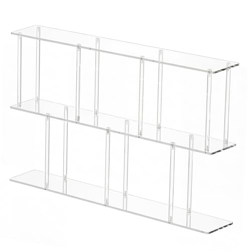 3-Tiers Acrylic Bookshelf 11.8''D X 47.2''W X 24.6''H Horizontal Bookshelf with Large Storage Cube Organizer Shelf Easy Assembly for Home Office Living Room Bedroom