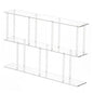 3-Tier Acrylic Clear Bookshelf 11.8''D X 47.2''W X 24.6''H Horizontal Bookshelf with Large Storage Cube Organizer Shelf Easy Assembly for Home Office Living Room Bedroom
