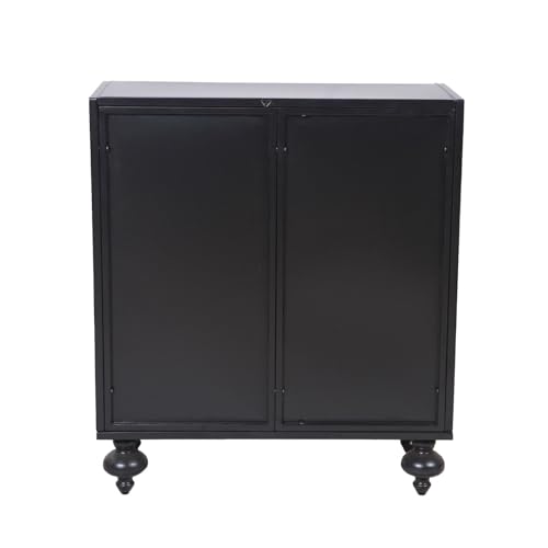 Accent Cabinet with Embossed Pattern, 2-Door Steel Sideboard Buffet Cabinet for Living Room Dining Room Entryway, Storage Cabinet with Shelves