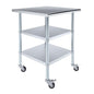 AmGood Stainless Steel Work Table with 2 Shelves and Casters | Metal Utility Table On Wheels (Stainless Steel Work Table with 2 Shelves + Casters, 30" Long x 30" Deep) - size: 30" Long x 30" Deep