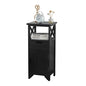 Assembled 30in Height Nightstand, Pre- Assembled Bathroom Floor Cabinet with Shelf and Storage Drawer, Black Tall End Table No Assembly Chest for Living Room Bedroom - color: Black