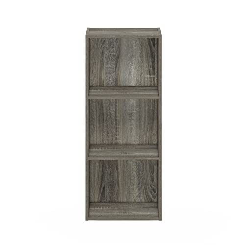 Furinno LUDER Book Shelf, 3-Cube Bookshelf, Bookcase with Open Shelves, 9.3 x 12 x 31.5, Easy Assembly, for Living Room, Bedroom, Home Office, Grey Oak - color: Grey Oak, size: 3-Cube, 9.3 x 12 x 31.5