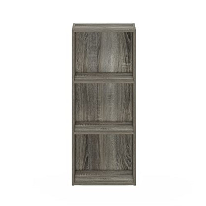 Furinno LUDER Book Shelf, 3-Cube Bookshelf, Bookcase with Open Shelves, 9.3 x 12 x 31.5, Easy Assembly, for Living Room, Bedroom, Home Office, Grey Oak - color: Grey Oak, size: 3-Cube, 9.3 x 12 x 31.5