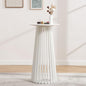 DUOMAY White Round Bar Table, 43.5" High Wood Bar Table with Stylish Geometric Base, Modern Style Cocktail Tables for Parties, Kitchen, Dining Room, Coffee Shop