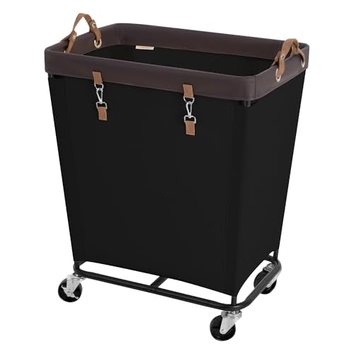 StorageWorks 210L Laundry Basket with Wheels, Rolling Hampers for Clothing - color: Black, size: 210L