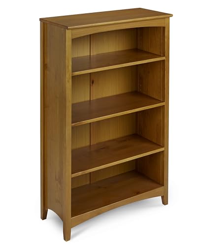 Shaker Style 4 Shelf Bookcase / Solid Wood / 48" High / Adjustable Shelving / Closed Back / Display Bookshelf for Living Room, Bedroom, Home and Office, Cherry - color: Brown, size: 48"