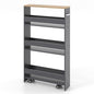 SlickBlue Rolling Serving Cart Narrow with Open Shelves for Kitchen Bathroom Living Room - color: Grey