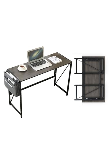 Modern Desk Writing Computer Desk for Home Office, No-Assembly Study Office Desk Foldable Table for Small Spaces (Black Oak, 31.5 inch) - color: Black Oak, size: 31.5 inch