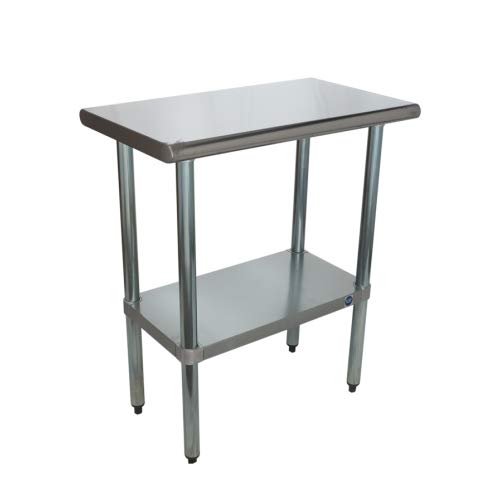 kps Stainless Steel Work Table with Undershelf – 14" x 36" NSF Certified Compact Prep Table for Commercial Kitchen, Bakery, or Food Truck