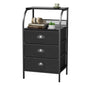 Night Stand with 3 Fabric Drawer & Metal Frame - Nightstand for Bedroom, 40LB Capacity, Sturdy Anti-Warp Design, Dustproof & Scratch-Resistant, Black 2026 - color: Black(3 Locker), size: set of 1