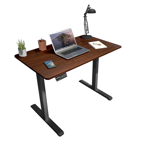 Mount-It! Motorized Standing Desk 40x24 – Height Adjustable Sit to Stand Desk for Home Office, Compact Ergonomic Workstation with Memory Presets, Black Frame with Hazelnut Woodgrain Top - color: Hazelnut, size: 40x24 inches