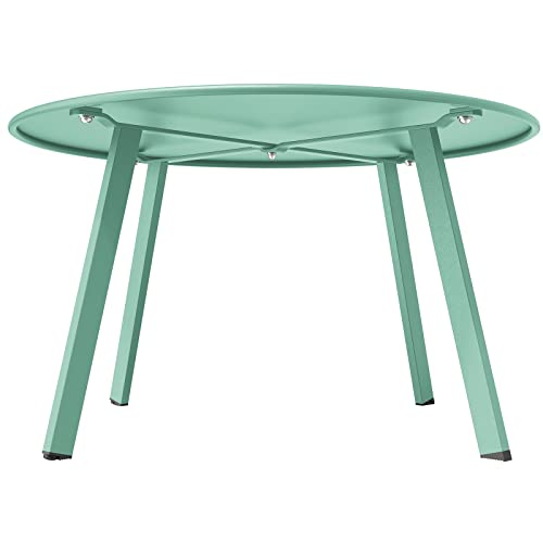 Grand Patio Round Steel Patio Coffee Table, Weather Resistant Outdoor Large Side Table, Mint Green… - color: Mint Green, style: 1 PC