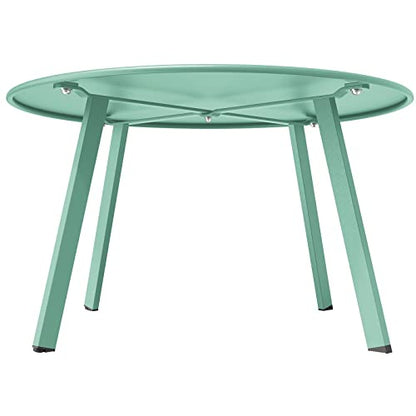 Grand Patio Round Steel Patio Coffee Table, Weather Resistant Outdoor Large Side Table, Mint Green… - color: Mint Green, style: 1 PC