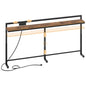70.9'' Narrow Console Table with Adjustable Height (27.6''-35.4''), Behind Couch Table Skinny with Outlet, Long Entryway Table, Couch Table Behind Sofa for Living Room, Rustic Brown CT21UBR - color: Rustic Brown + Black, size: 70.9"L x 6.7"W x 27.6"H - 35