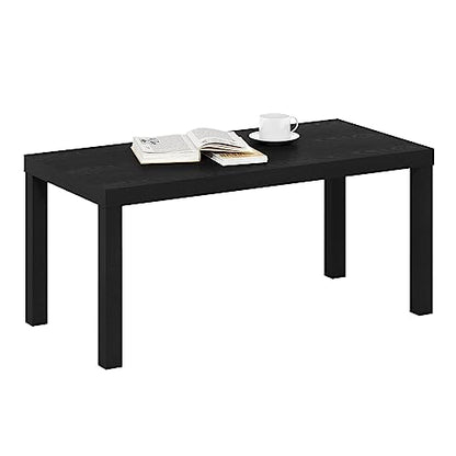 Furinno CLASSIC Coffee Table, Modern Rectangle Printer Stand, Black | 1.8" Triple Thick Tabletop, Toolless Assembly, Side Table, for Living Room, Home Office - color: Black, size: Rectangle