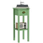 HOMCOM Narrow End Table with Drawer and Bottom Shelf Set of 1 Green | Tall Telephone Table, Skinny Modern Design, for Small Spaces, Living Room - color: Green