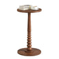 VASAGLE Round Side Table, Small Drink End Table, Solid Wood Leg | Accent Nightstand, Mid-Century Modern, for Living Room Bedroom, Chestnut Walnut, MARIEL Collection, ULET293KX01S - color: Chestnut Walnut, size: Round