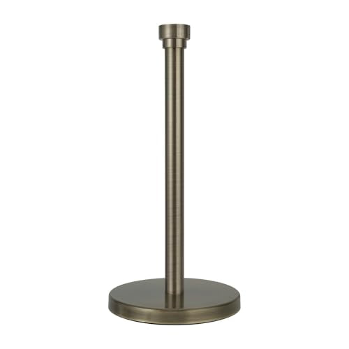 Paper Towel Holder Countertop, Freestanding Paper Towel Stand with Weighted Non-Slip Base, Easy Assembly, Unique Decorative End Cap for Kitchen and Bathroom (Antique Bronze)