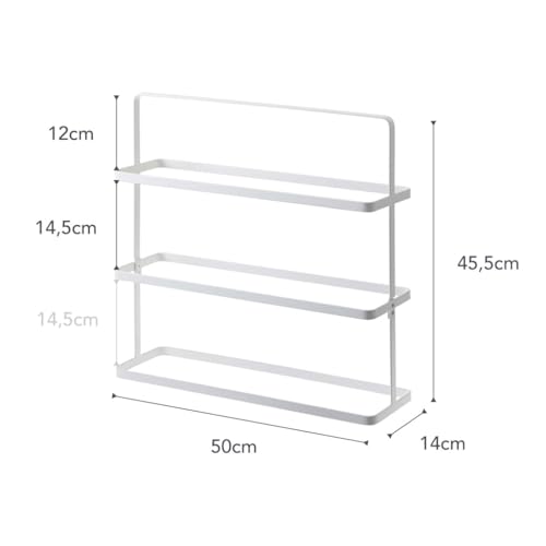 YAMAZAKI Home Tower Compact Modern Metal Shoe Rack - Short, 18" - Steel - Holds 6 To 9 Shoes - color: White, size: Wide, style: Modern