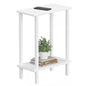 TUTOTAK Small Side Table, Narrow End Table, Skinny Sofa Table, Slim Nightstand, Couch Table, Living Room, Bed Room, White TB01BW062 - color: White, size: 2-Tier（7.9"D x 15.8"W x 22.5"H）